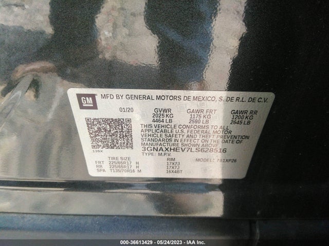 Chevrolet EQUINOX LS 2020 3GNAXHEV7LS628516 Image 9