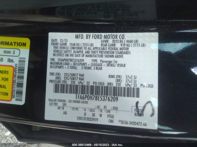 1FA6P0H78E5376209 Ford FUSION SE