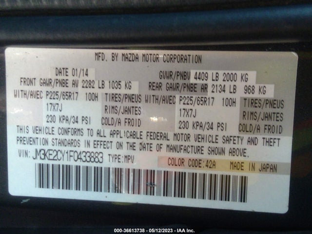 Mazda Cx-5 Touring 2015 JM3KE2CY1F0433883 Image 10