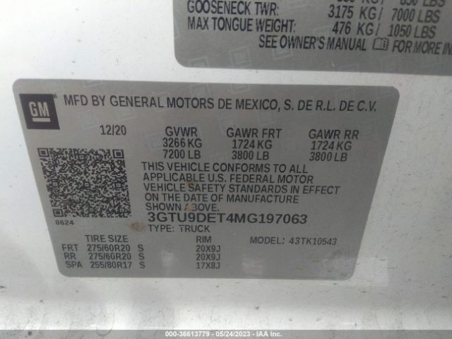 3GTU9DET4MG197063 GMC Sierra 1500 Slt
