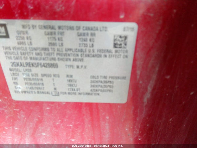 GMC Terrain Sle 2015 2GKALREK5F6428869 Image 9