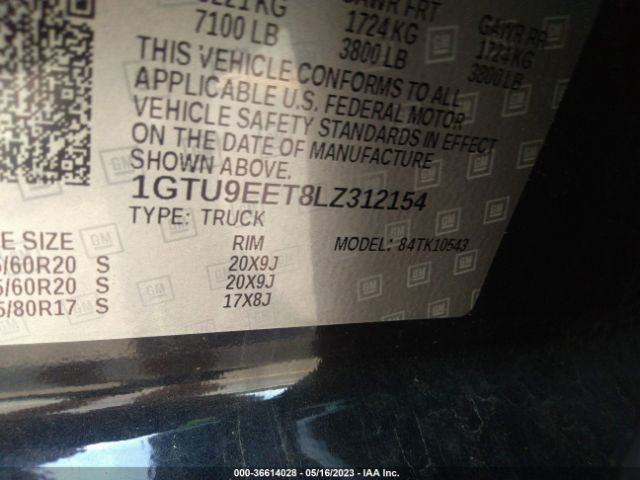 1GTU9EET8LZ312154 GMC Sierra 1500 At4