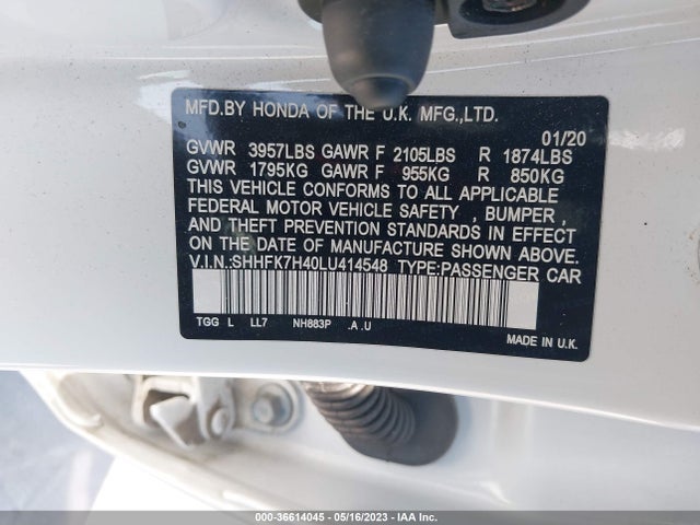 Honda Civic Sport 2020 SHHFK7H40LU414548 Image 9