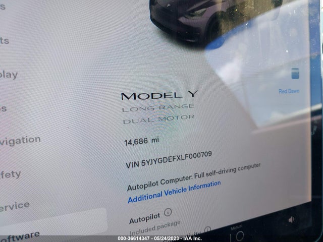 5YJYGDEFXLF000709 Tesla Model Y Long Range/performance