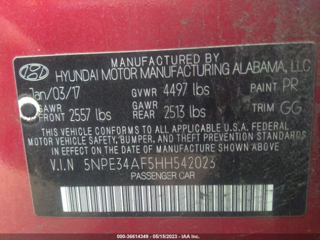 5NPE34AF5HH542023 Hyundai Sonata Sport