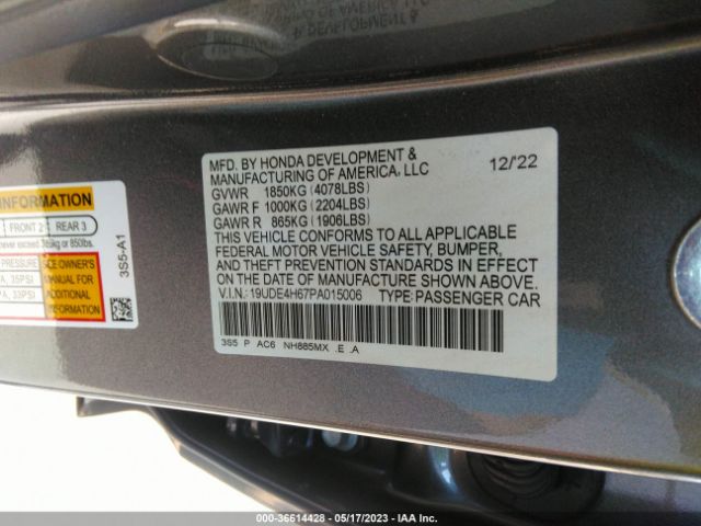 19UDE4H67PA015006 Acura Integra W/a-spec Tech Package