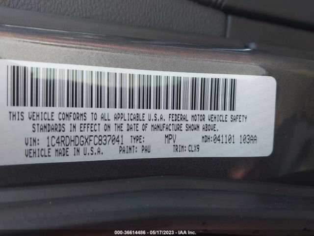 1C4RDHDGXFC837041 Dodge DURANGO LIMITED