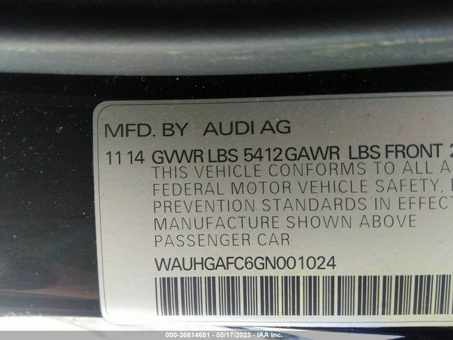 WAUHGAFC6GN001024 Audi A6 3.0t Prestige