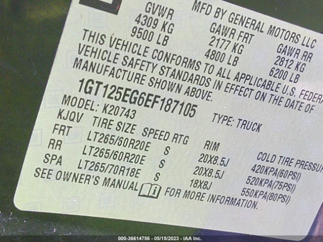 1GT125EG6EF187105 GMC Sierra 2500hd Denali