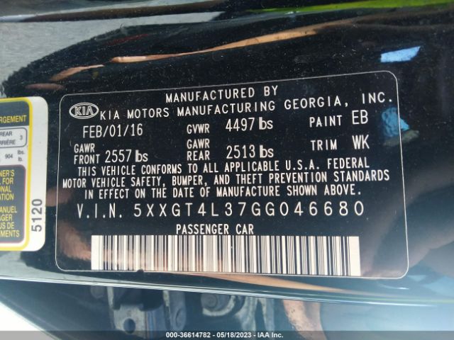 5XXGT4L37GG046680 KIA Optima Lx