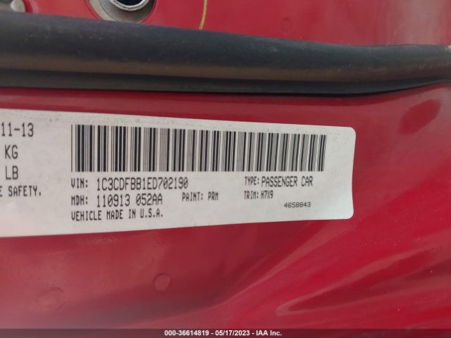 1C3CDFBB1ED702190 Dodge DART SXT