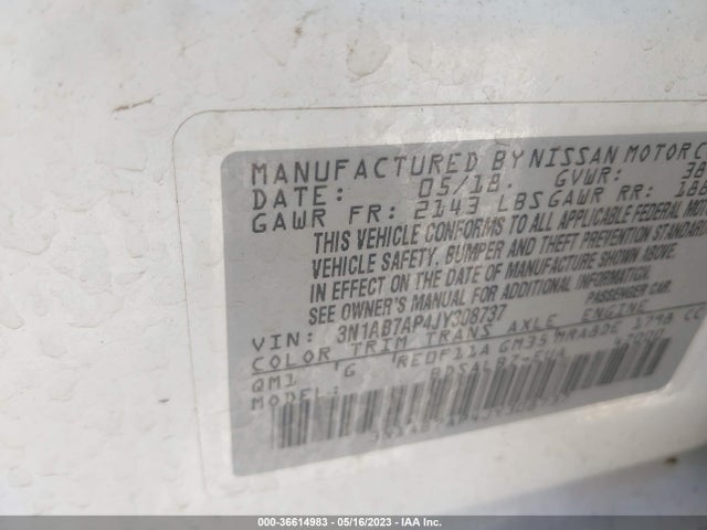 Nissan SENTRA S 2018 3N1AB7AP4JY308737 Image 10