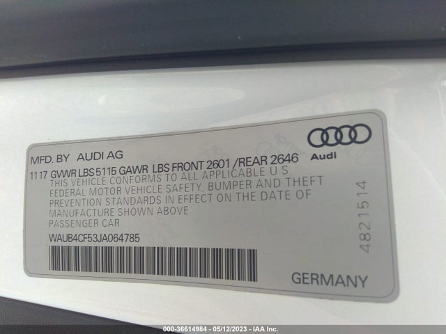 Audi S5 Sportback Premium Plus 2018 WAUB4CF53JA064785 Image 9