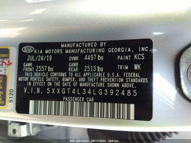 5XXGT4L34LG392485 KIA Optima Lx