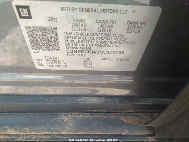 Chevrolet Traverse Rs 2021 1GNERJKW3MJ173165 Image 9