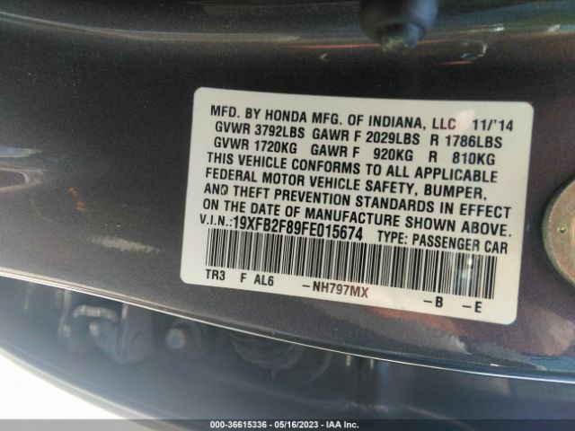 19XFB2F89FE015674 Honda Civic Sedan Ex