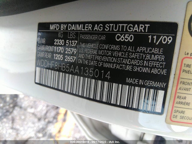 2010 MERCEDES-BENZ E-CLASS E 350 VIN: WDDHF8HB5AA135014