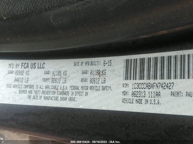 1C3CCCABXFN742427 Chrysler 200 Limited