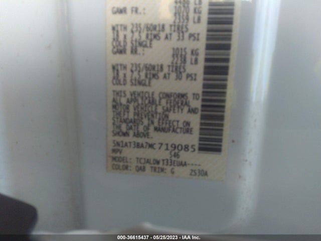 Nissan ROGUE SV 2021 5N1AT3BA7MC719085 Image 11
