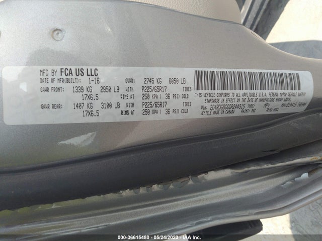Dodge Grand Caravan American Value Pkg 2016 2C4RDGBG6GR244315 Image 9