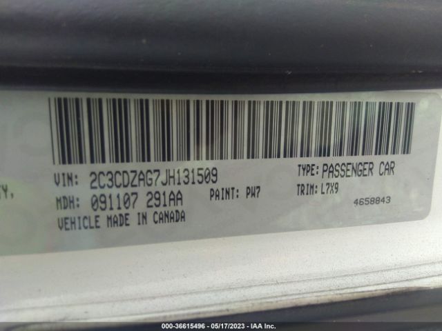 2C3CDZAG7JH131509 Dodge Challenger Sxt