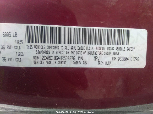 2C4RC1BG4HR530276 Chrysler Pacifica Touring-l