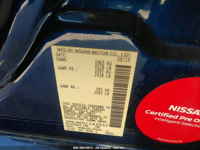 Nissan Altima 2.5 S 2020 1N4BL4BV4LC143932 Image 10
