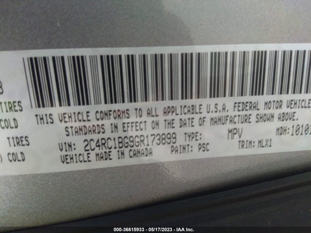 2C4RC1BG9GR173899 Chrysler Town & Country Touring
