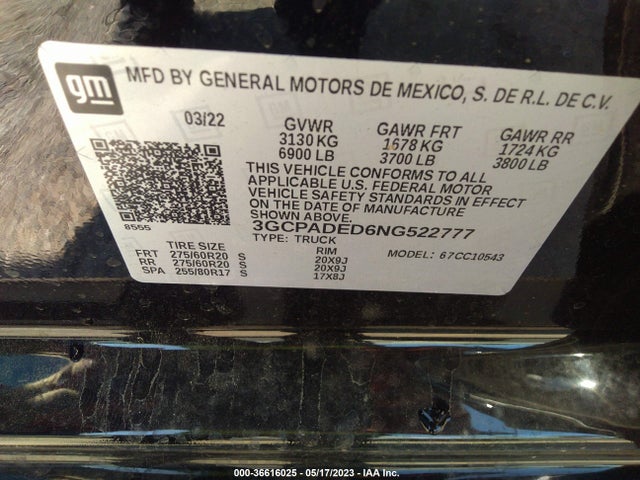 Chevrolet Silverado 1500 Rst 2022 3GCPADED6NG522777 Image 9