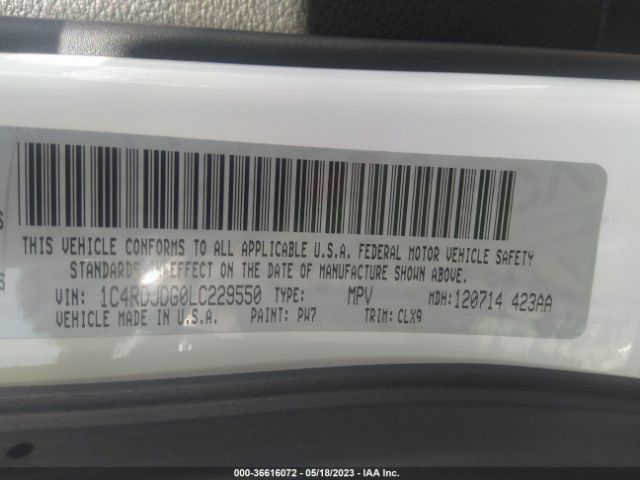 1C4RDJDG0LC229550 Dodge Durango Gt Plus