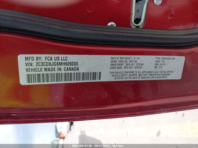 Dodge Charger Sxt 2021 2C3CDXJG6MH609203 Image 9