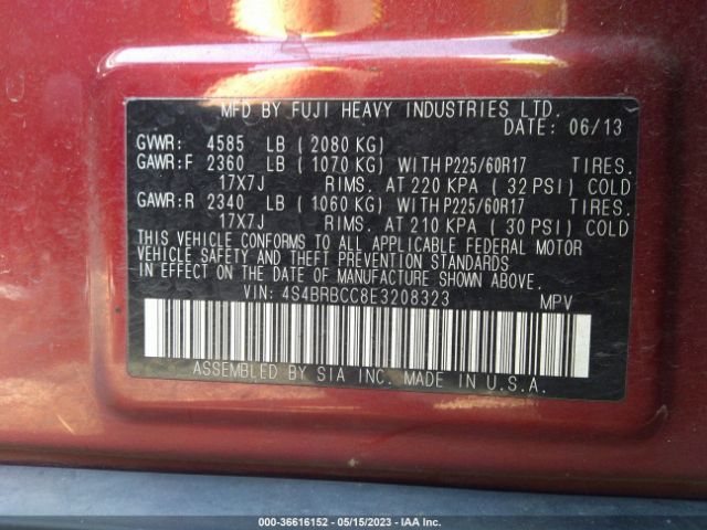 4S4BRBCC8E3208323 Subaru Outback 2.5i Premium