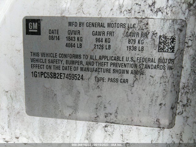 Chevrolet Cruze 1lt 2014 1G1PC5SB2E7459524 Image 11