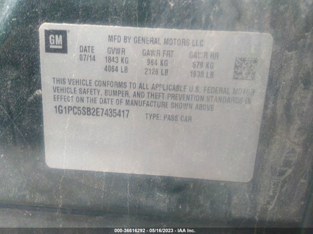 Chevrolet Cruze 1lt 2014 1G1PC5SB2E7435417 Image 10