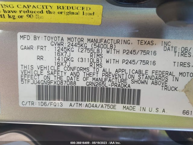 Toyota Tacoma Prerunner 2015 5TFJU4GN9FX087088 Image 10