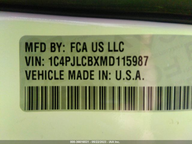 1C4PJLCBXMD115987 Jeep Cherokee Latitude