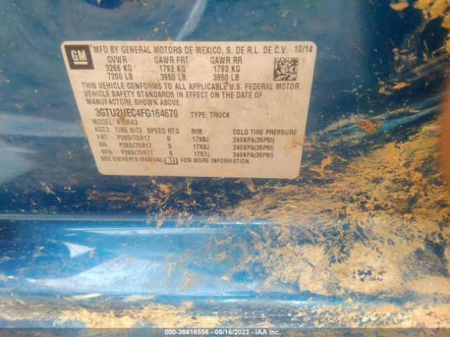 3GTU2UEC4FG164670 GMC Sierra 1500 Sle