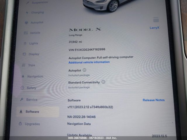 5YJXCDE24KF162998 Tesla MODEL X