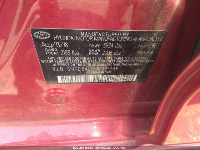 Hyundai Elantra Value Edition 2018 5NPD84LF7JH395669 Image 10