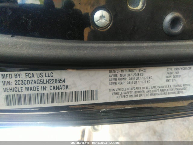 Dodge Challenger Sxt 2020 2C3CDZAG5LH226654 Image 9