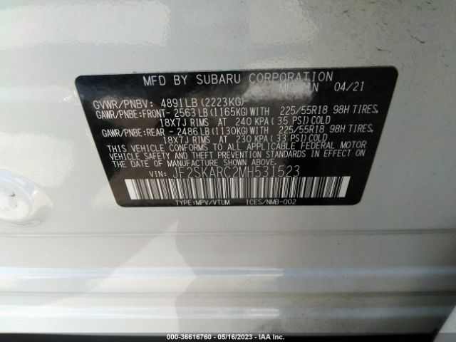 JF2SKARC2MH531523 Subaru Forester Sport