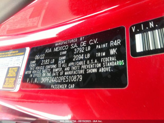 3KPF24AD2PE510879 KIA Forte Lxs