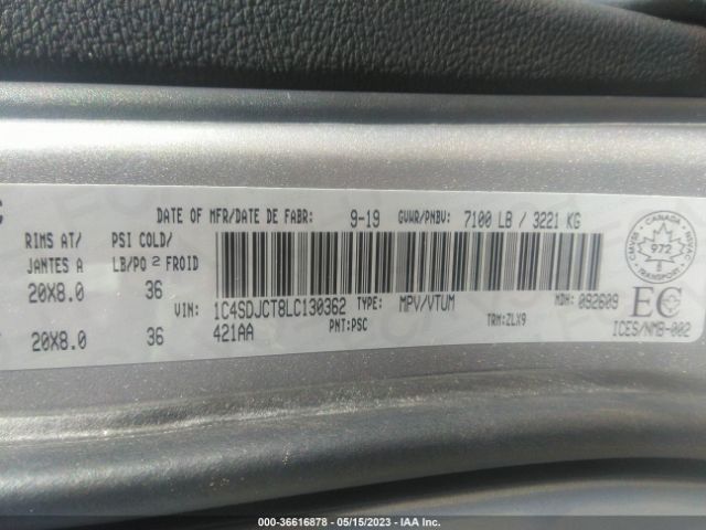 1C4SDJCT8LC130362 Dodge Durango R/t