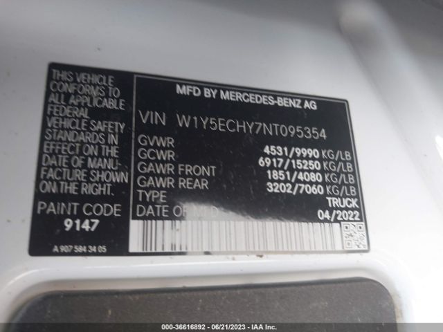 W1Y5ECHY7NT095354 Mercedes-Benz SPRINTER CARGO VAN