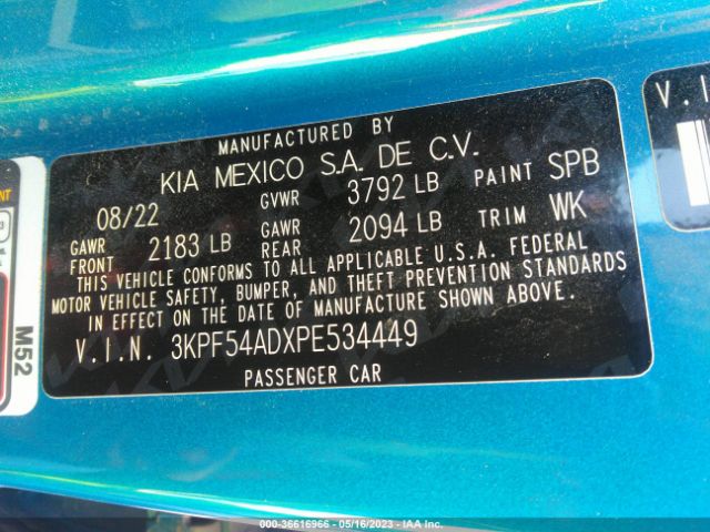 3KPF54ADXPE534449 KIA Forte Gt-line