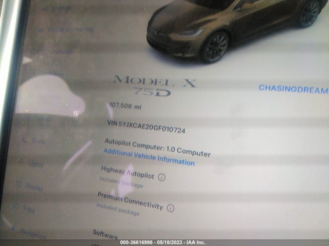 5YJXCAE20GF010724 Tesla Model X 70d/90d/75d/60d