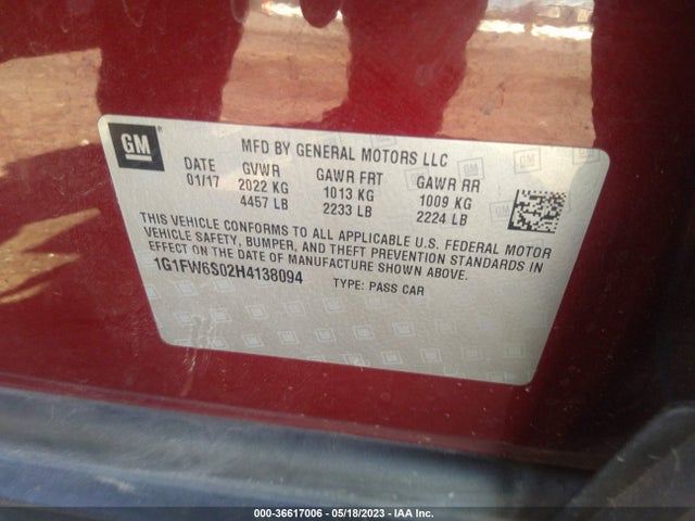 Chevrolet BOLT EV LT 2017 1G1FW6S02H4138094 Image 9