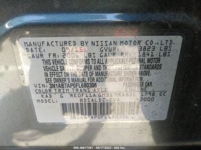 3N1AB7AP0FL680306 Nissan SENTRA SV