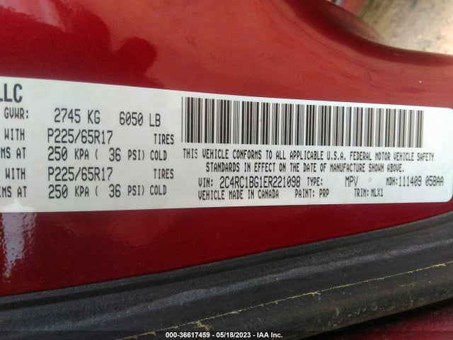 2C4RC1BG1ER221098 Chrysler Town & Country Touring