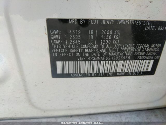 4S3BNAF69H3026568 Subaru Legacy Premium